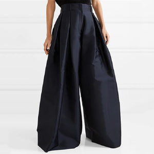 Women's High Waisted Pleated Wide Leg Pants - Ailime Designs