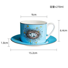 Load image into Gallery viewer, Psychic Eye Design Ceramic 2pc Cup &amp; Saucer Set - Ailime Designs