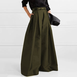 Women's High Waisted Pleated Wide Leg Pants - Ailime Designs