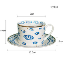 Load image into Gallery viewer, Psychic Eye Design Ceramic 2pc Cup &amp; Saucer Set - Ailime Designs