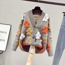 Load image into Gallery viewer, Embroidered Flower Design Cardigan Sweaters For Women - Ailime Designs