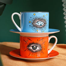 Load image into Gallery viewer, Psychic Eye Design Ceramic 2pc Cup &amp; Saucer Set - Ailime Designs