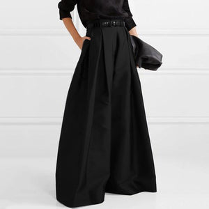 Women's High Waisted Pleated Wide Leg Pants - Ailime Designs