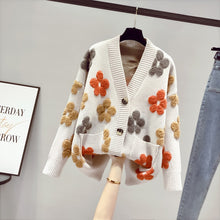 Load image into Gallery viewer, Embroidered Flower Design Cardigan Sweaters For Women - Ailime Designs