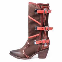 Load image into Gallery viewer, Women&#39;s Cowboy Strap Design Genuine Leather Riding Boots