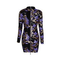 Load image into Gallery viewer, Women&#39;s Floral Print Design Lattice Tie Body-con Dresses