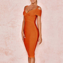 Load image into Gallery viewer, Women&#39;s Hot New Orange Body-con Fitted Dresses