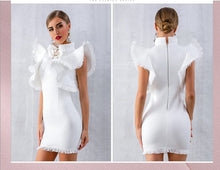 Load image into Gallery viewer, Women’s White Fringe Edge Design Body-con Sexy Fitted Dresses - Ailime Designs