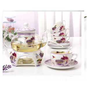 Elegant 15 Pc Porcelain Coffee & Tea Set -Fine Quality Ceramics