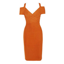 Load image into Gallery viewer, Women&#39;s Hot New Orange Body-con Fitted Dresses