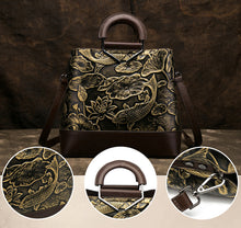 Load image into Gallery viewer, Women&#39;s Embossed Design Genuine Leather Messenger Bags - Ailime Designs