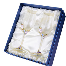 Load image into Gallery viewer, Elegant Embossed Floral Champagne &amp; Wine Flute Glasses - Ailime Designs