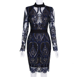 Women's Two-toned Sequin Design Body-con Dresses