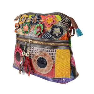 Women's Multi-color Embossed Leather Handbags - Ailime Designs