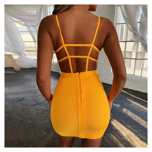 Women's Strapless Knit Design Body-con Dresses