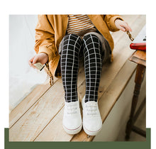 Load image into Gallery viewer, Children’s Black Check Design Tights - Ailime Designs