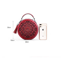 Load image into Gallery viewer, Women&#39;s Elegant Embossed Oval Messenger Shoulder Bag - Ailime Designs