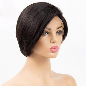 Blonde Pixie-cut Lace Front Human Hair Wigs -  Ailime Designs