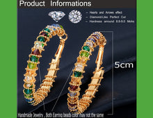 Load image into Gallery viewer, Crystal Gold Loop Studded Earrings – Ailime Designs - Ailime Designs