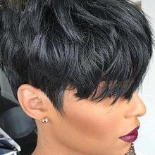 Load image into Gallery viewer, Best Wavy Black Pixie-cut Lace Front Human Hair Wigs -  Ailime Designs