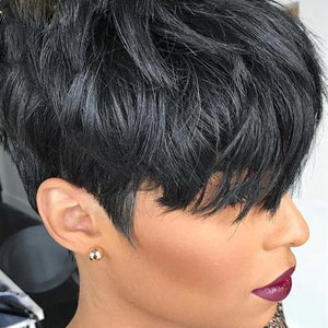 Best Wavy Black Pixie-cut Lace Front Human Hair Wigs -  Ailime Designs