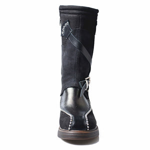 Women's British Style Genuine Leather Skin Riding Boots