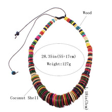 Load image into Gallery viewer, Women&#39;s Bohemian Handmade Multi-colored Wood Beaded Necklaces