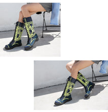 Load image into Gallery viewer, Women&#39;s Two-toned String Lace Design Genuine Leather Skin Boots