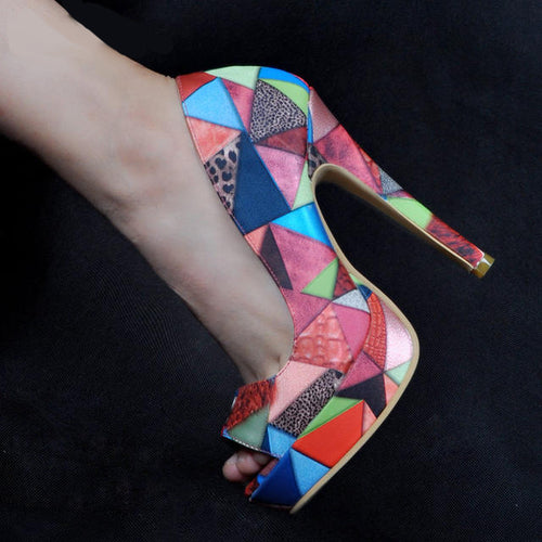 Women's Abstract Design Pumps - Fine Quality Shoes