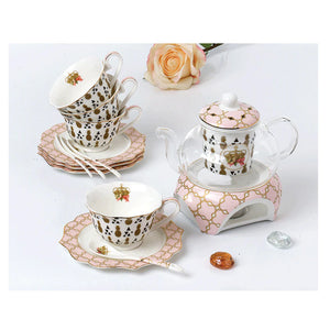 Elegant 4 Pc Porcelain Coffee & Tea Set - Fine Quality Ceramics