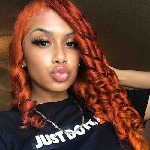 Brazilian Bodywave Orange Lace Front Human Hair Wigs -  Ailime Designs