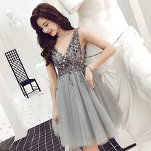 Load image into Gallery viewer, Women&#39;s Gray Sequins Design Tank Style Evening Dresses