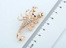 Load image into Gallery viewer, Rhinestone Scorpion Pin Brooches w/ Large Pincher Stones - Ailime Designs