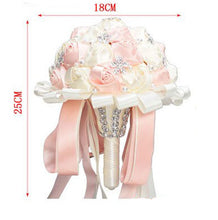 Load image into Gallery viewer, Bridal Accessories - Wedding Rhinestones Trim Flower Bouquets