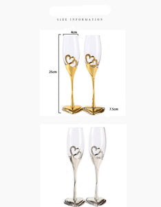 Best Crystal Heart Shape Champagne Glasses - Ailime Designs