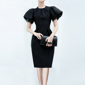 Women's Elegant Pleated Neck Design Dresses - Ailime Designs