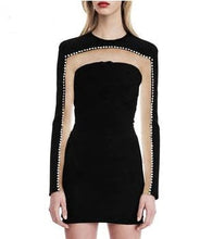 Load image into Gallery viewer, Women’s Fine Quality Black Sheer Panel Dresses - Ailime Designs