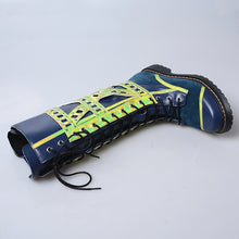 Load image into Gallery viewer, Women&#39;s Two-toned String Lace Design Genuine Leather Skin Boots