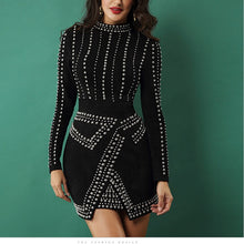 Load image into Gallery viewer, Women&#39;s Celebrity Style Long Sleeve Sexy Rivet Design Dresses