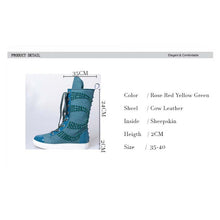 Load image into Gallery viewer, Women&#39;s Colorful Rivet Design Leather Skin Ankle Boots