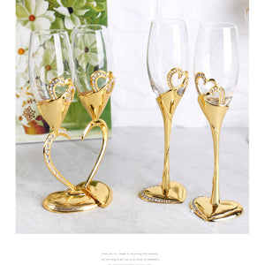 Best Crystal Heart Shape Champagne Glasses - Ailime Designs