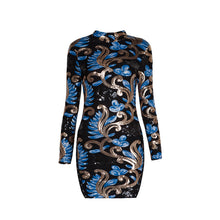 Load image into Gallery viewer, Women&#39;s Floral Print Design Lattice Tie Body-con Dresses