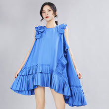 Load image into Gallery viewer, Women&#39;s Oversize Pleat Design Asymmetrical Dresses - Ailime Designs