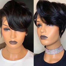 Load image into Gallery viewer, Black Pixie-cut Lace Front Human Hair Wigs -  Ailime Designs