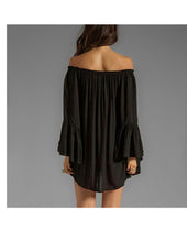 Load image into Gallery viewer, Plus Size Diva Ladies Bandeau Shoulders Shirt Dress w/ Full Wide Sleeves - Ailime Designs