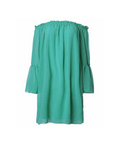 Load image into Gallery viewer, Plus Size Diva Ladies Bandeau Shoulders Shirt Dress w/ Full Wide Sleeves - Ailime Designs