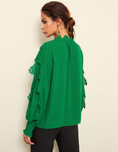 Load image into Gallery viewer, Beautiful Women&#39;s Hollow-cut Flower Motif Long Sleeve Blouse - Ailime Designs