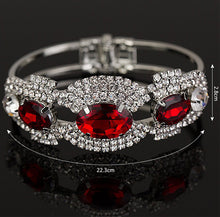 Load image into Gallery viewer, Lovely Women&#39;s Crystal Red Stone Cuff Design Bracelet - Ailime Designs