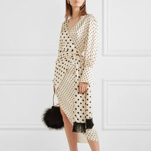 Load image into Gallery viewer, Women&#39;s Classic Polka Dot Design Dresses w/ Sash Fringe Tie