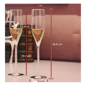 Crystal Transparent Base Design Champagne Glasses - Ailime Designs